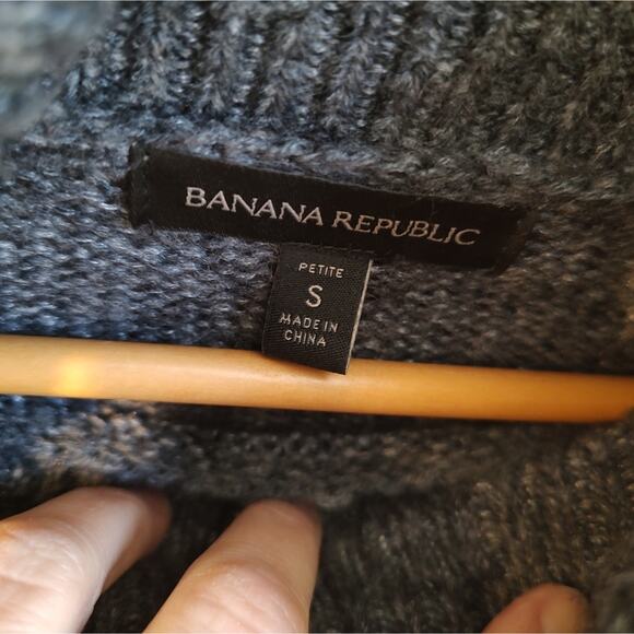 Banana Republic Petite Small Gray Wool Blend Sweater - Picture 6 of 7